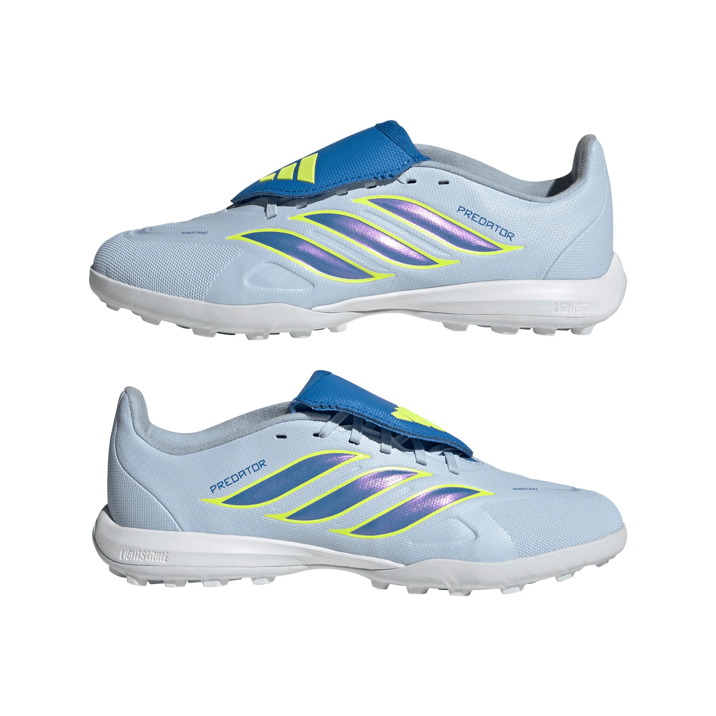 adidas Predator League Fold Over Tongue TF Turf Youth Soccer Cleats Sky Blue Yellow