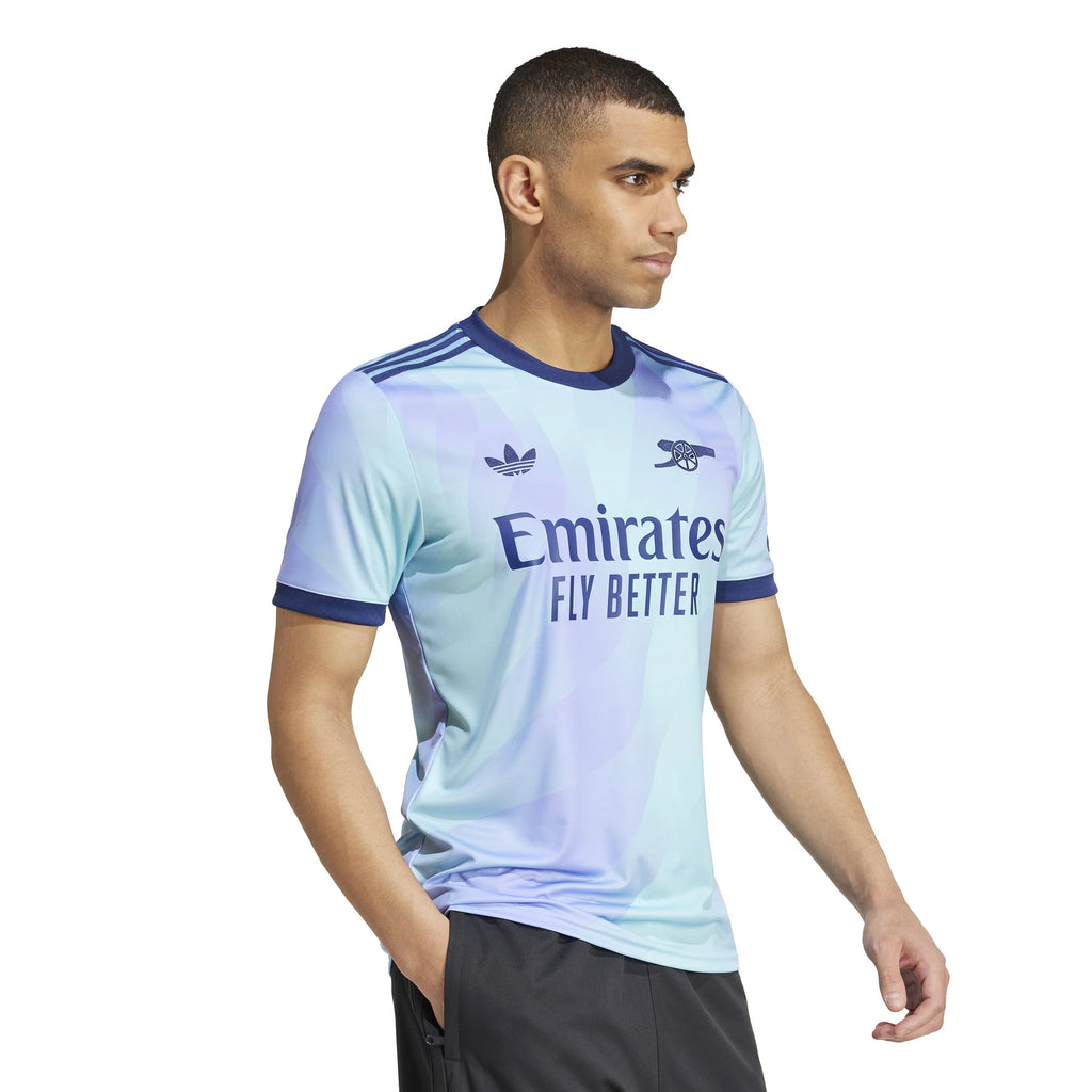 adidas Mens Arsenal Third Jersey 24 25 Aqua Purple