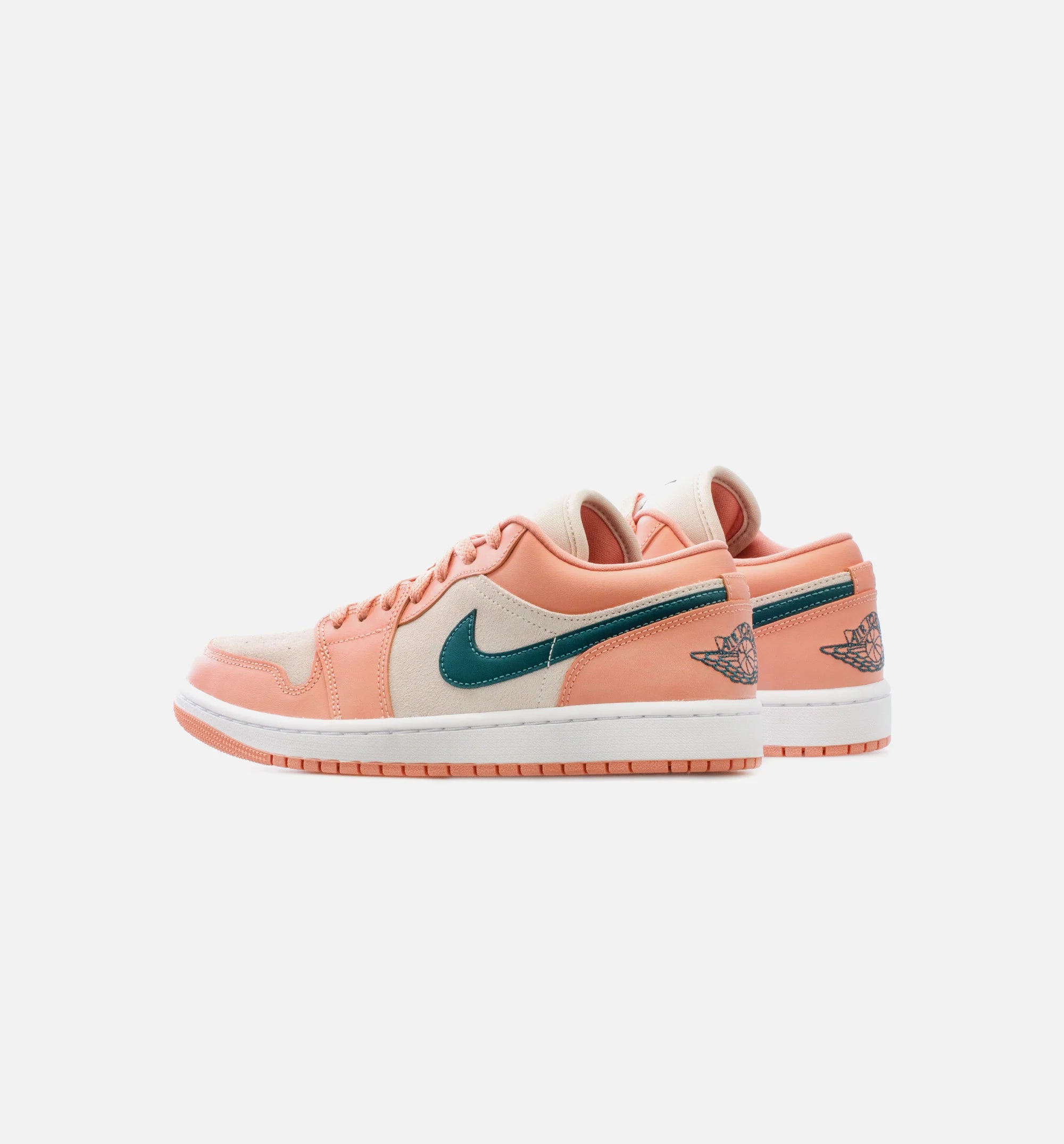 Air Jordan 1 Low Light Madder Root Womens Lifestyle Shoe Light Madder Root Dark Teal Green