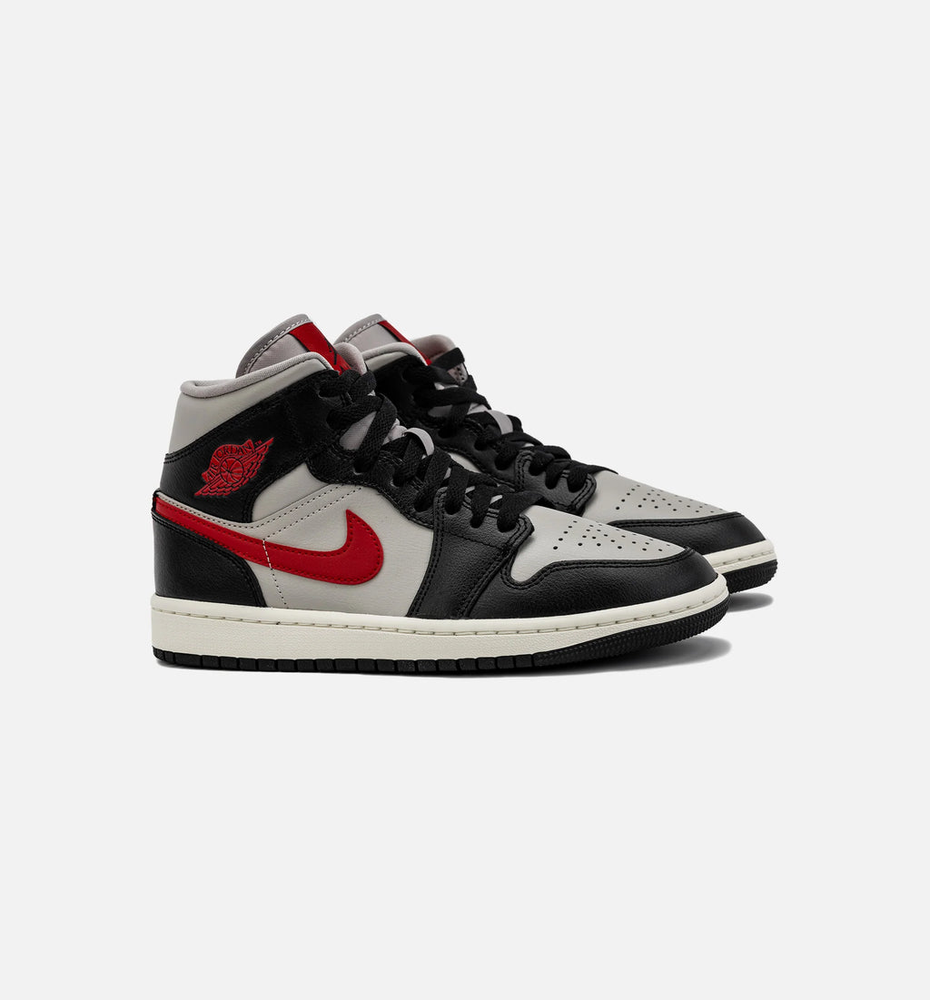 Air Jordan 1 Retro Mid Womens Lifestyle Shoe Black Red