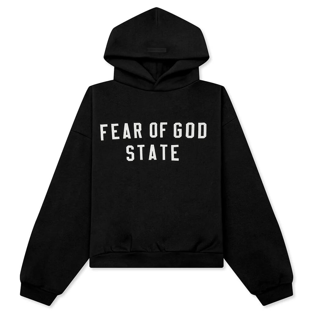 Kids 90s Fit Fleece Hoodie Jet Black