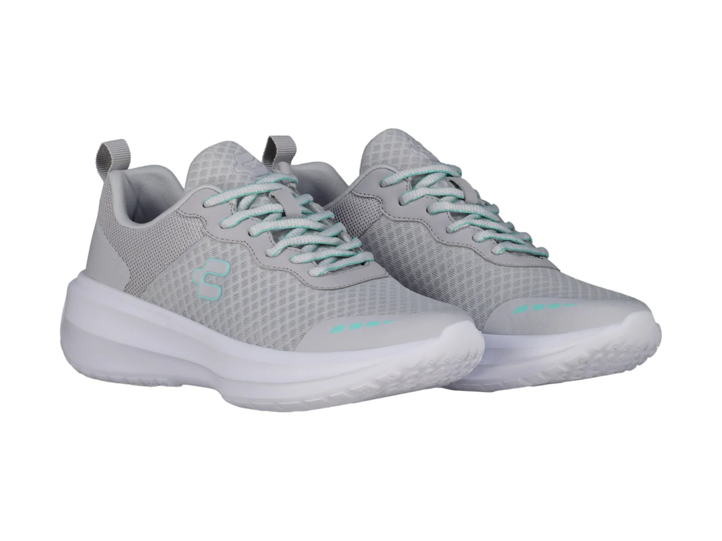 Tenis Charly Road Casual Gris y Aqua para Mujer