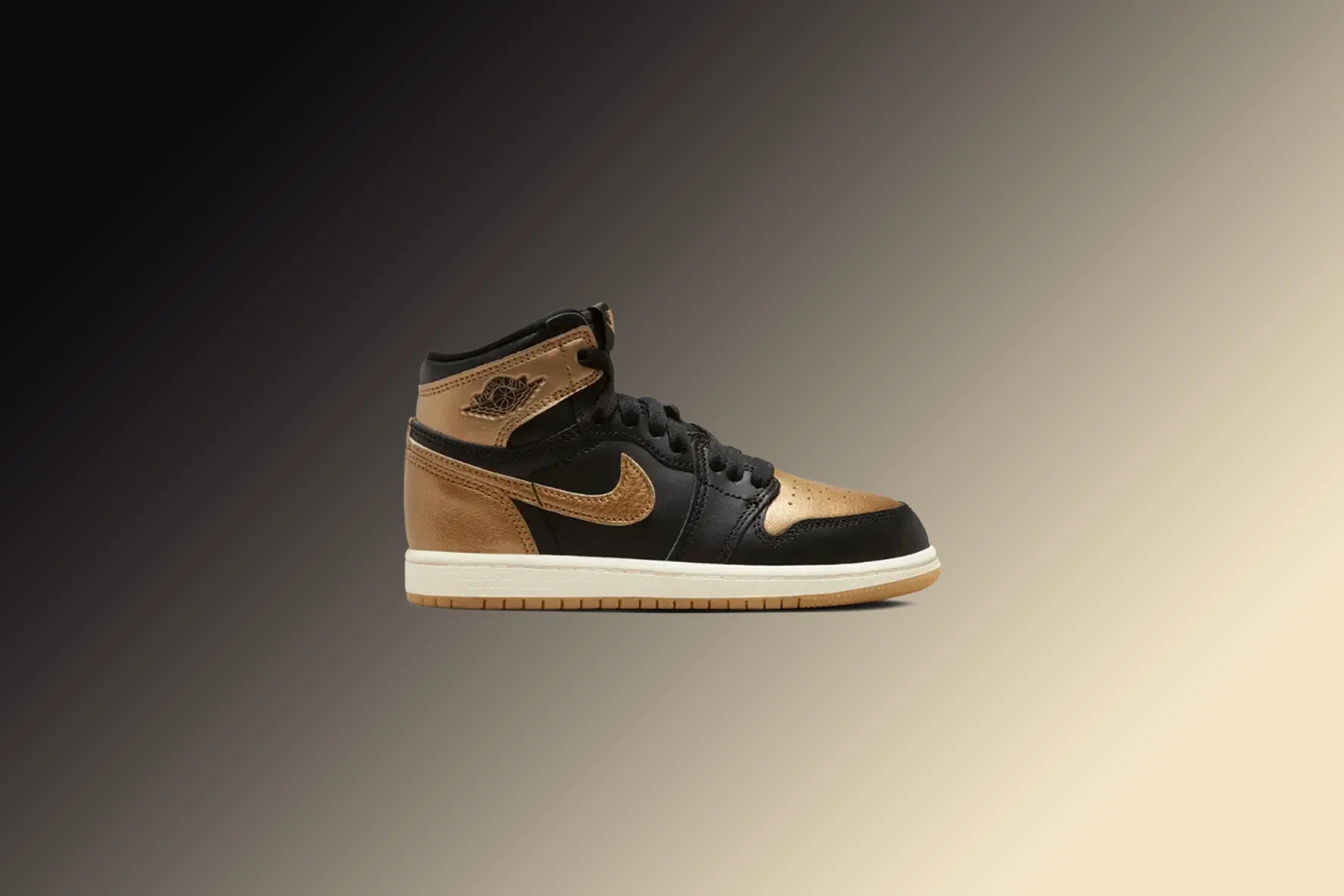 Air Jordan 1 Retro High OG PS Black and Gold Black Metallic Gold Sail