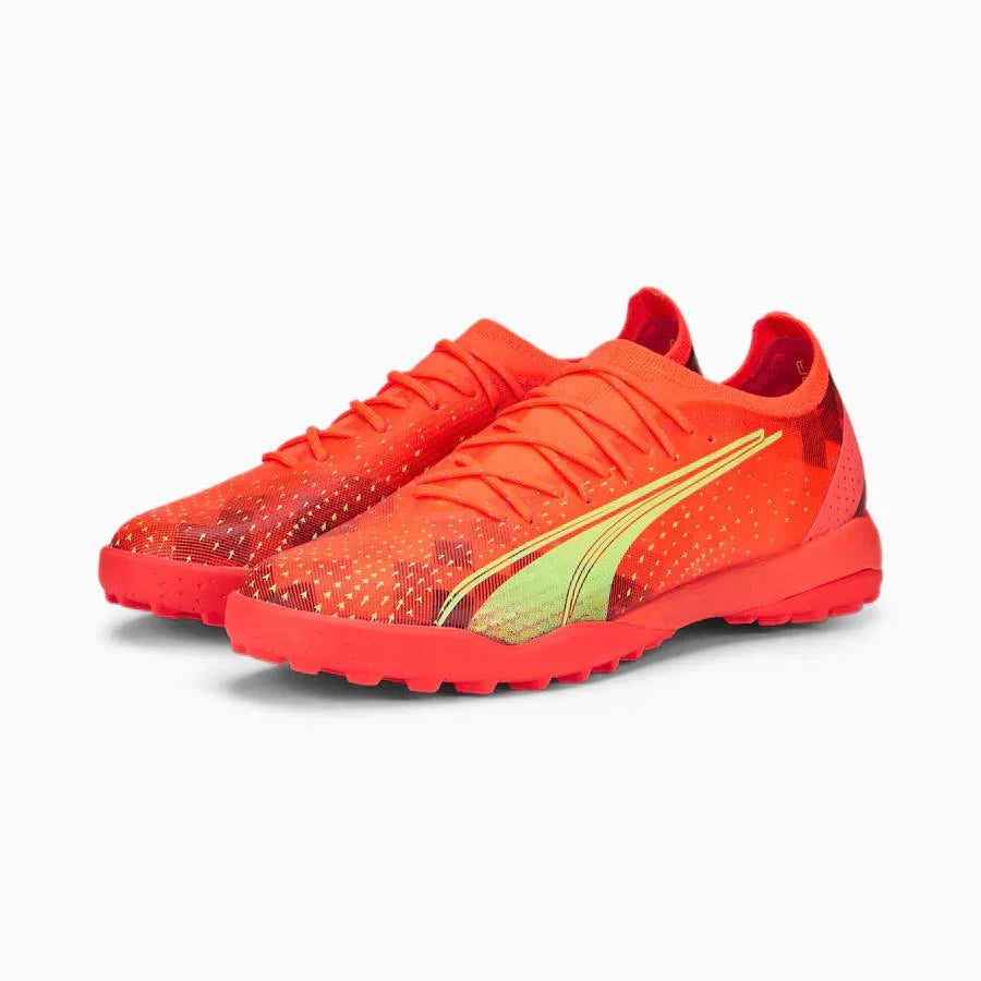 PUMA Ultra Ultimate Cage Turf Soccer Cleats Fiery Coral Black Salmon