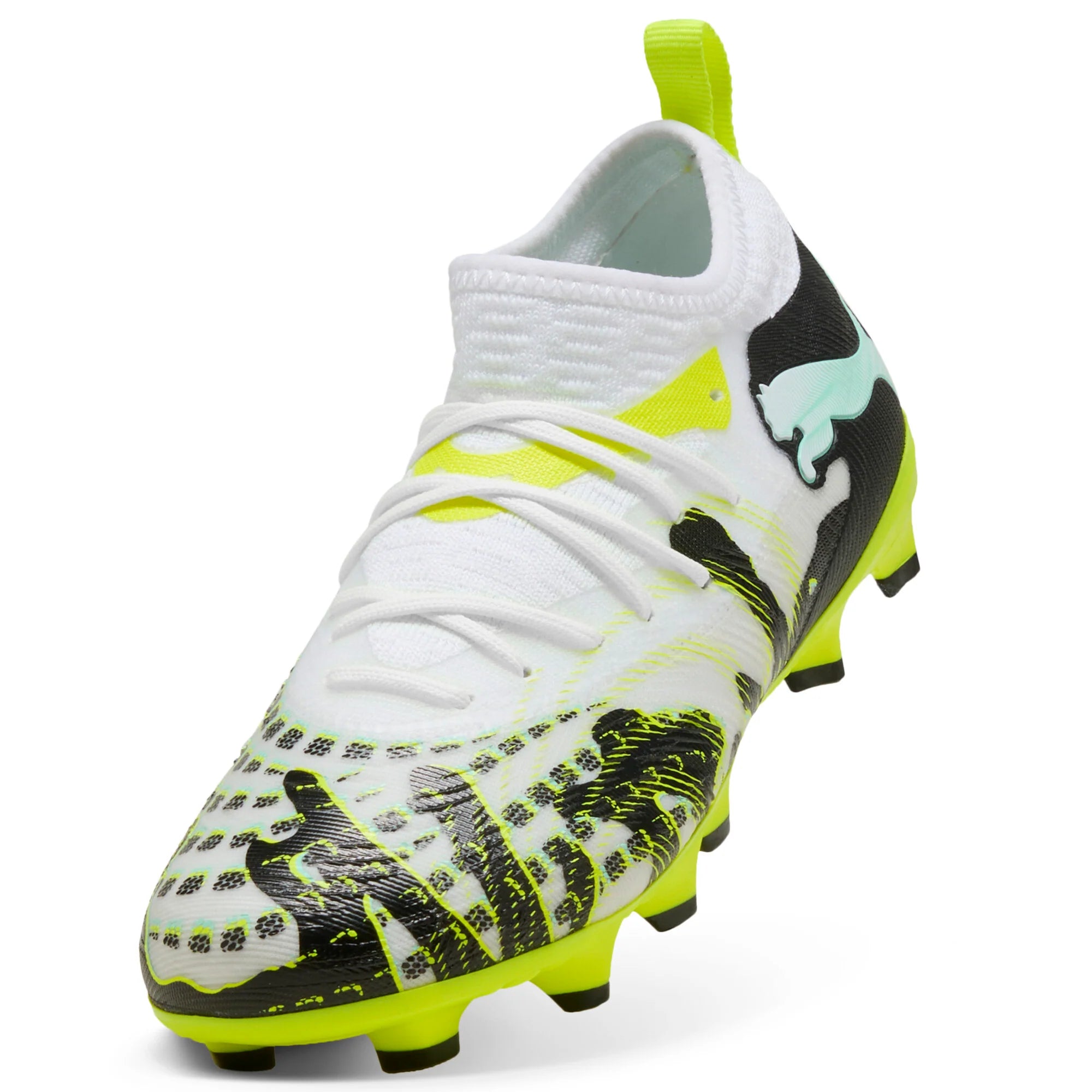 PUMA Future 9 Match Creativity FG AG Firm Ground Artificial Ground Youth Soccer Cleats Yellow White