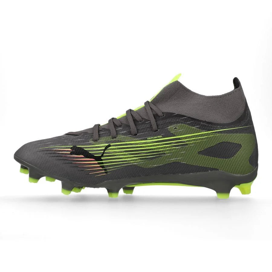 PUMA 5 Match FG AG Womens Firm Multi Ground Soccer Cleats Matte Aged Silver Yellow Alert Aged Silver