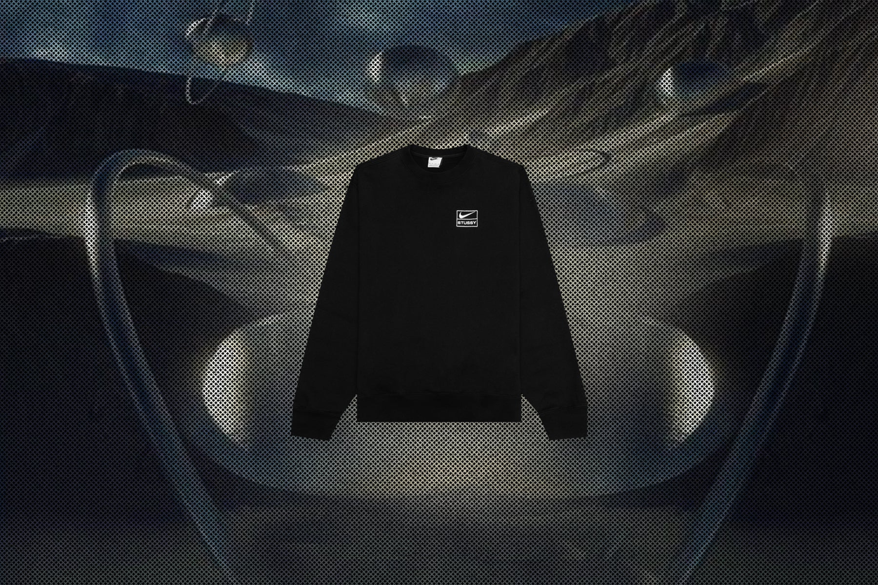 Nike x Stussy Washed Fleece Crew Neck Black Black Sail