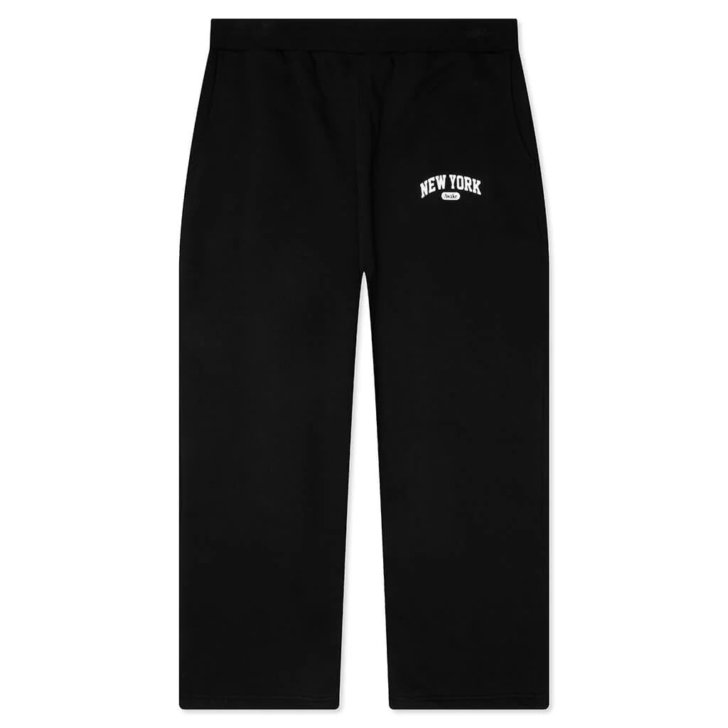 New York Arch Open Hem Sweatpants Black