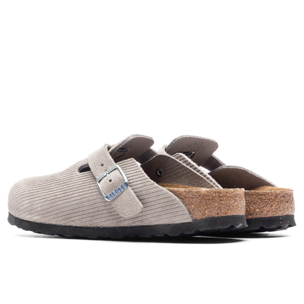 Wide Boston Suede Embossed Corduroy Stone Coin