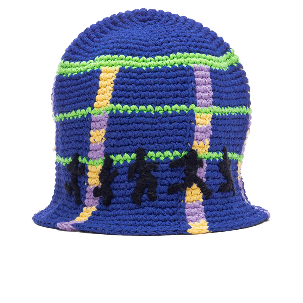 Running Man Crochet Hat Blue