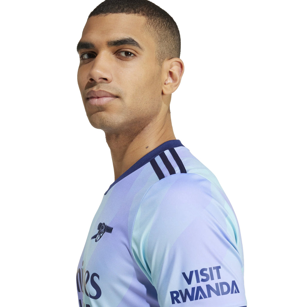 adidas Mens Arsenal Third Jersey 24 25 Aqua Purple