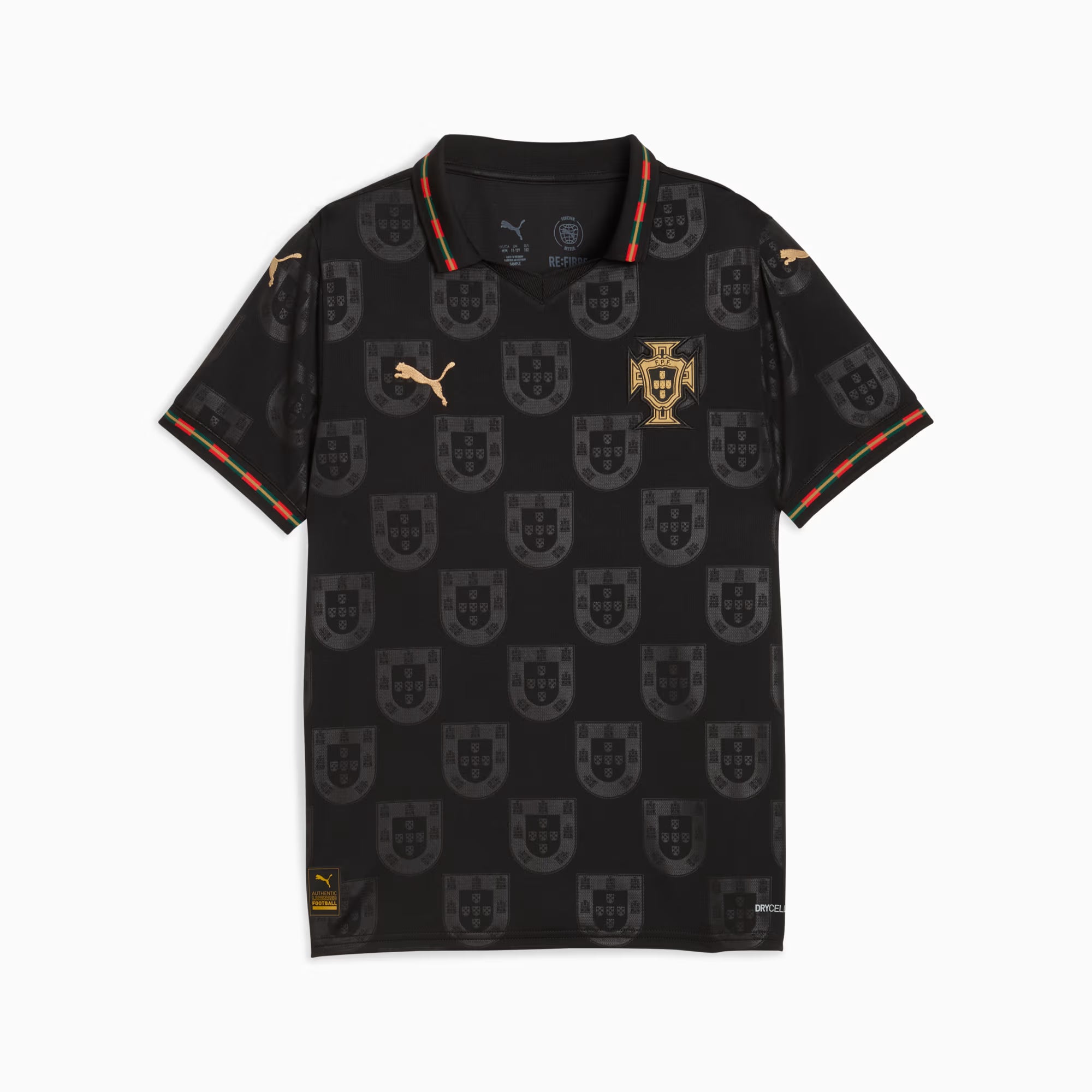 PUMA Portugal Special Edition Youth Soccer Jersey 25 26 Black Gold