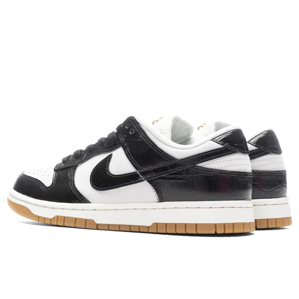Womens Dunk Low LX Black Croc Phantom Black Sail