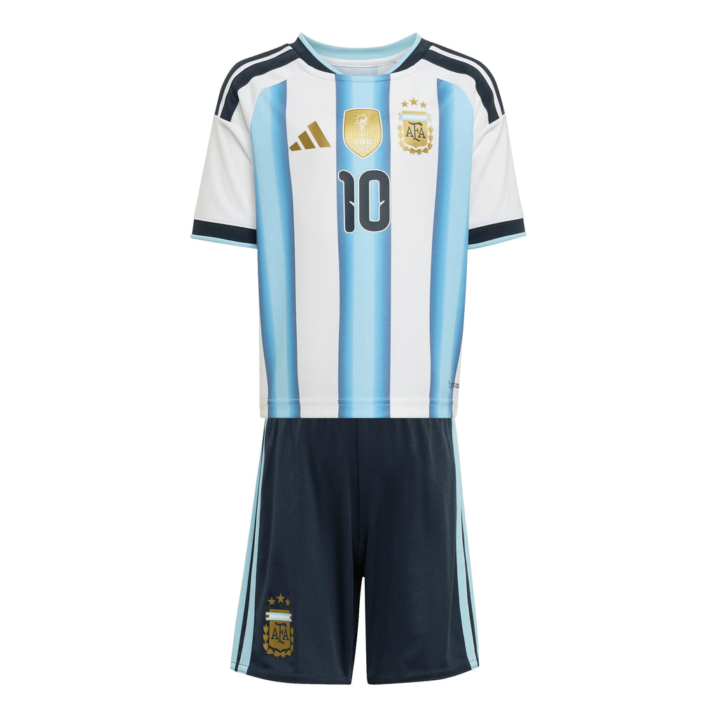 adidas Argentina Home 10 Youth Soccer Mini Kit Set 26 White Blue