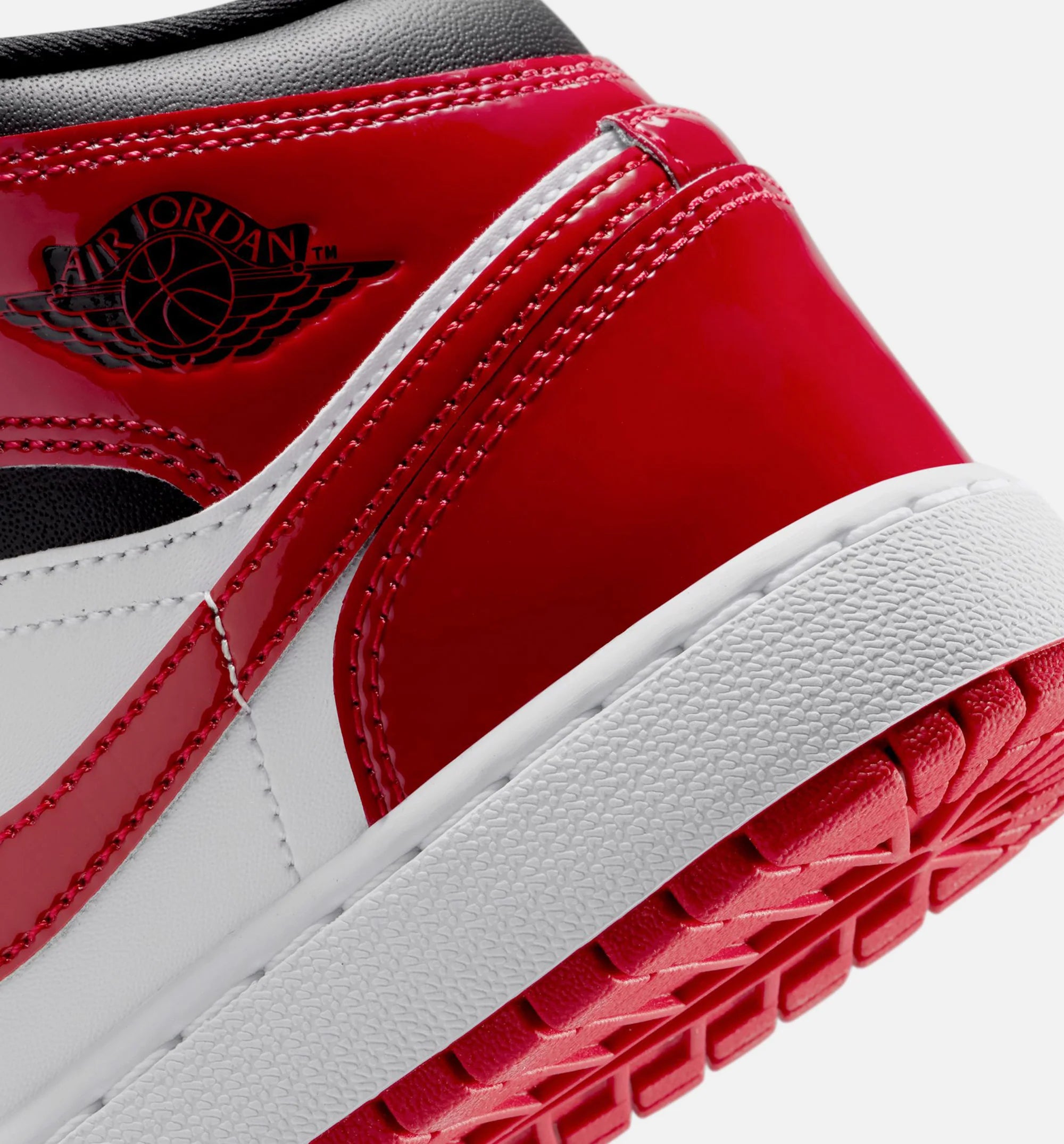 Air Jordan 1 Mid Grade School Lifestyle Shoe Black Varsity Red White