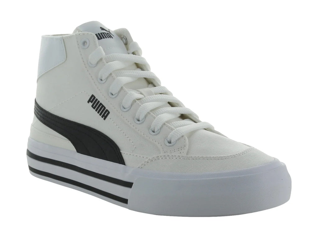 Tenis PUMA Court Classic Vulc Mid Blanco y Negro para Mujer