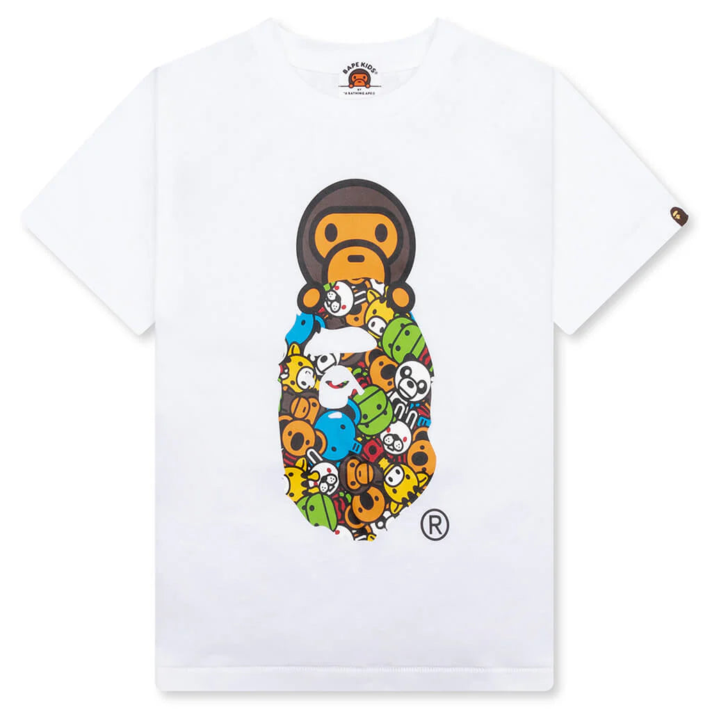 Kids Milo All Friends Milo on Ape Head Tee White