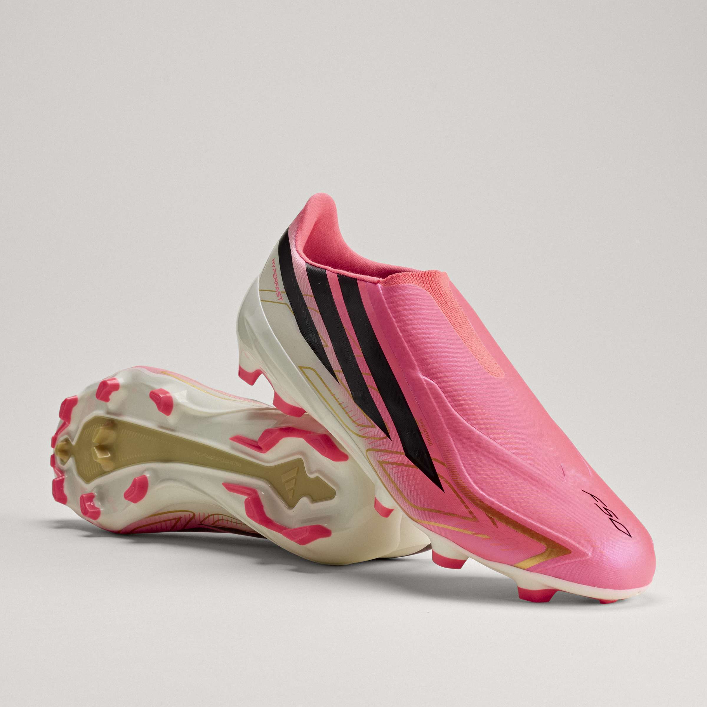 adidas F50 Hyperfast League Laceless Firm Ground Mens Soccer Cleats Turquesa Black Gold