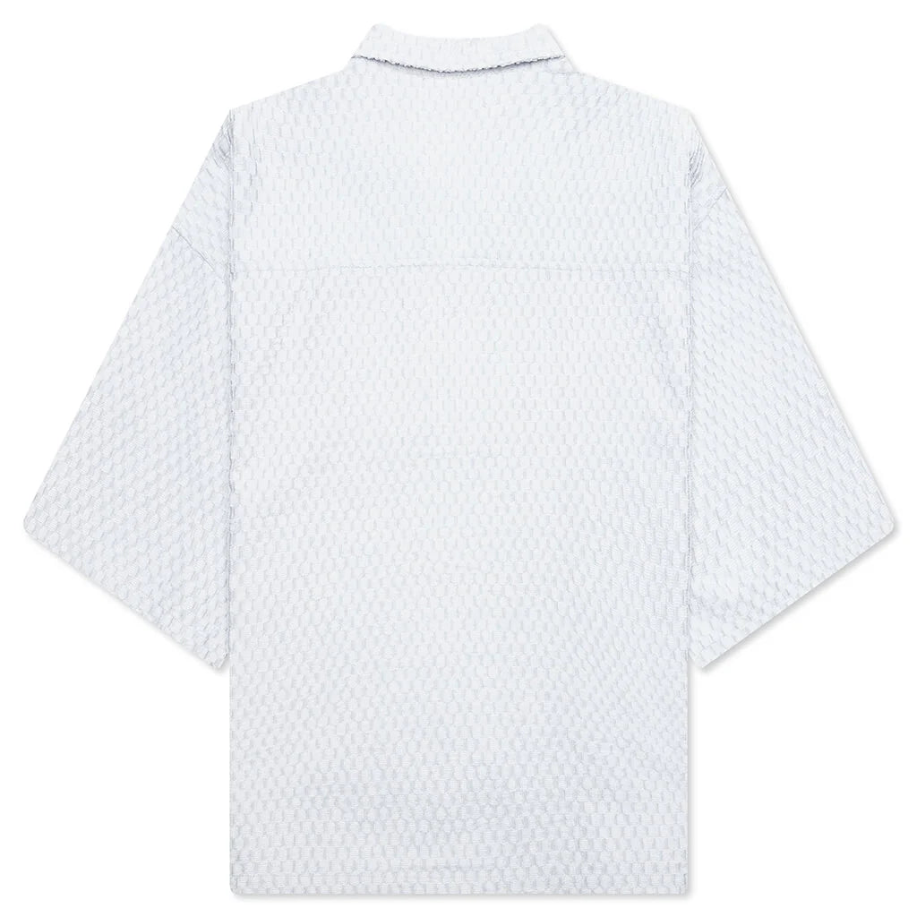 Textured Knit Quarter Zip Grey