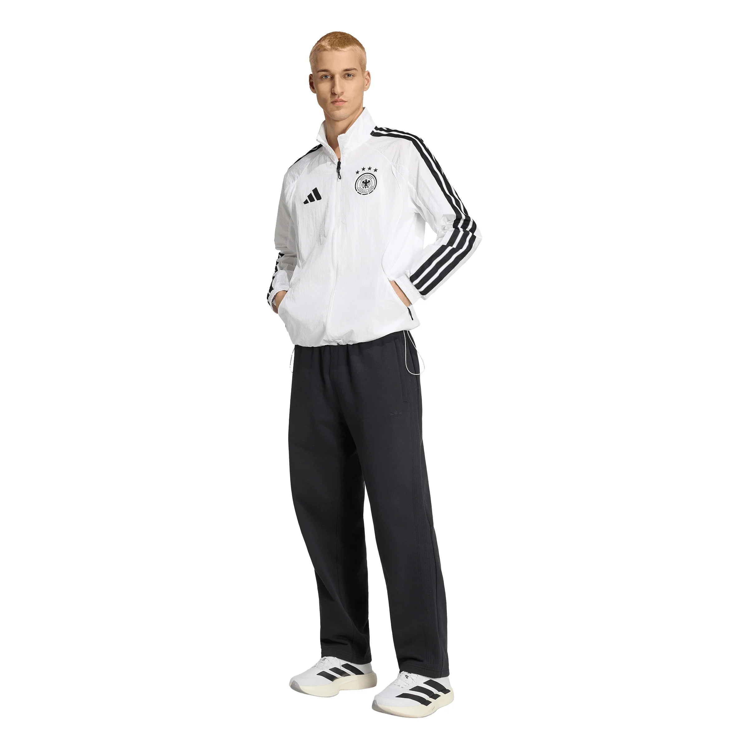 adidas Germany Home Anthem Mens Soccer Jacket White Black