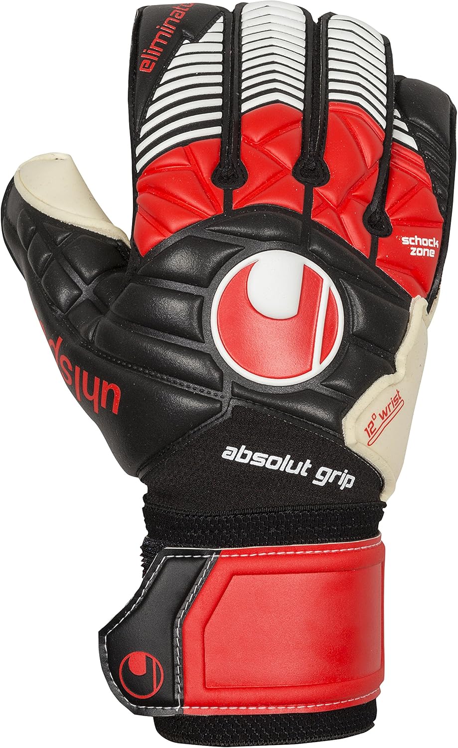 Uhlsport Eliminator Absolutgrip Goalkeeper Gloves Black Red White