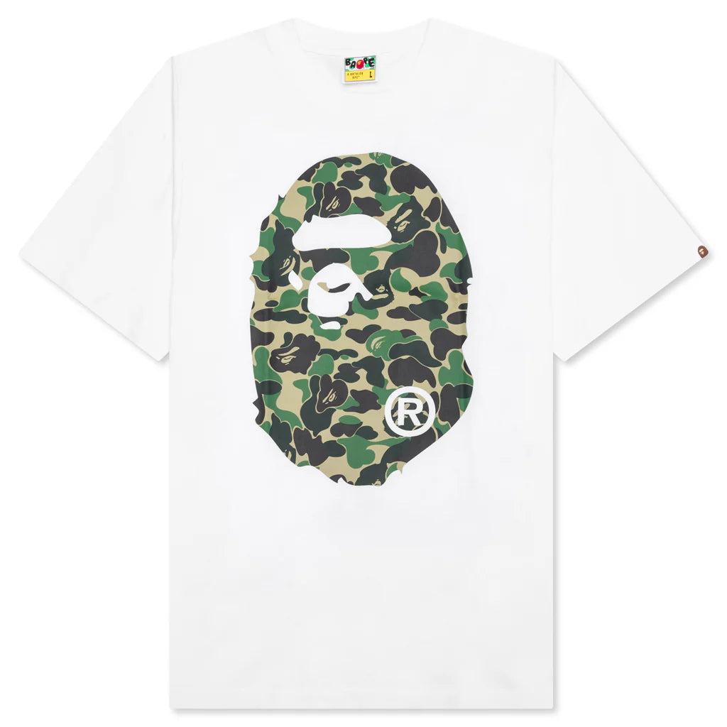 ABC Camo Big Ape Head Tee White Green