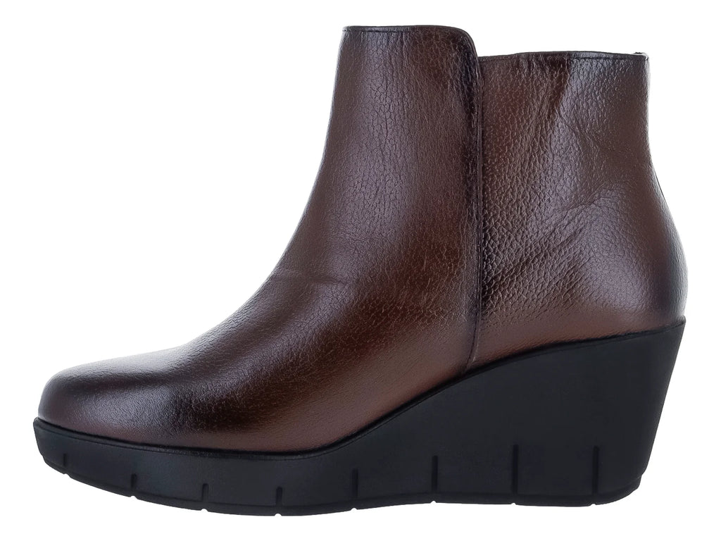 Botines Hispana Piel Soft Castaña para Mujer