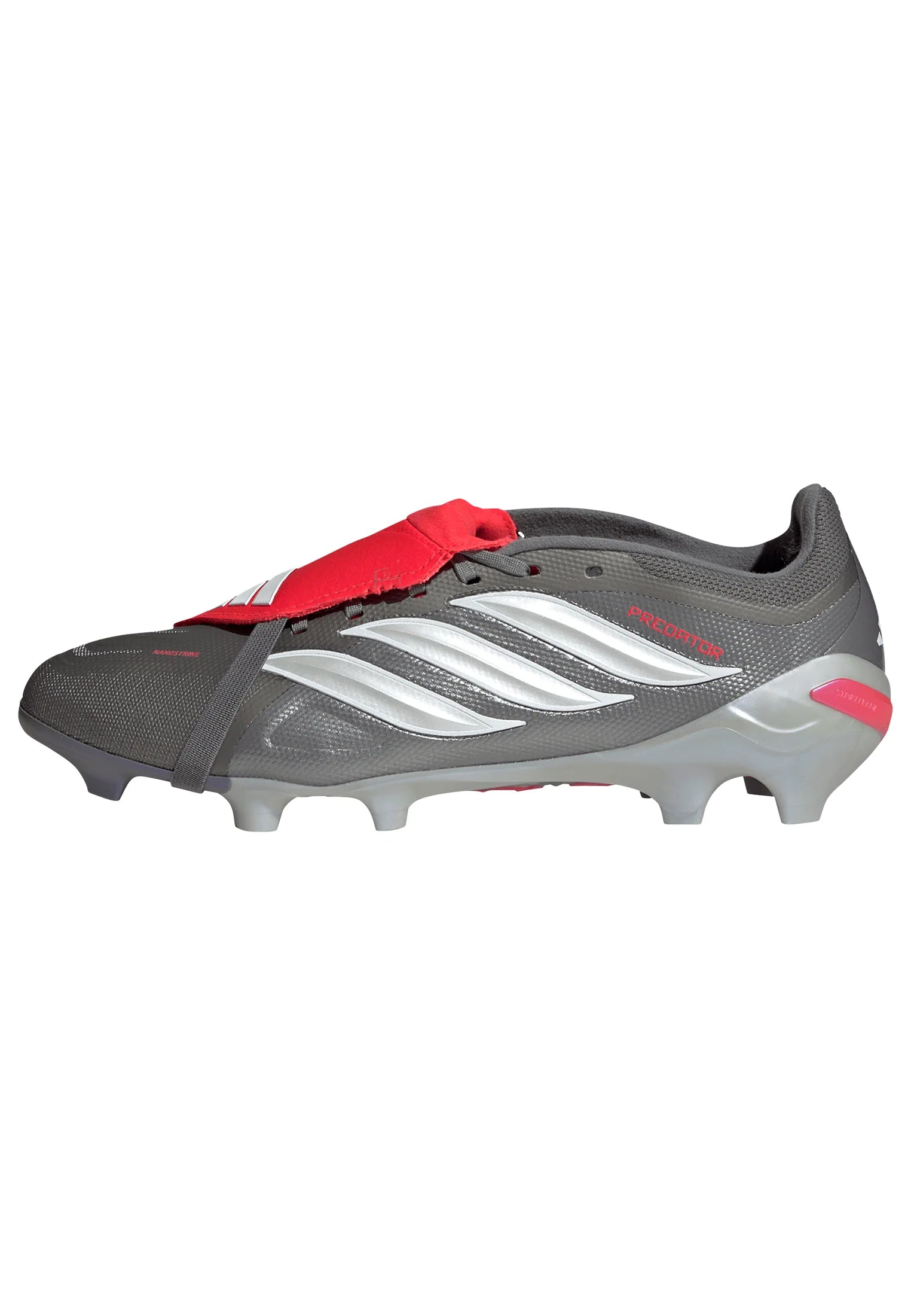 adidas Predator League Fold Over Tongue FG Mens Soccer Cleats Grey Red