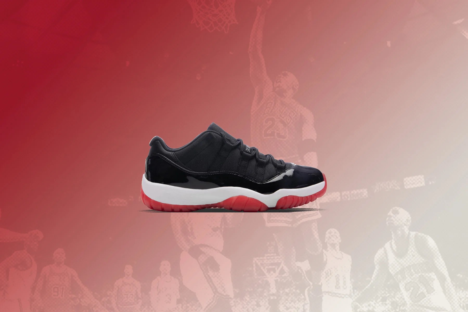 Air Jordan 11 Retro Low Bred PS Black Varsity Red White