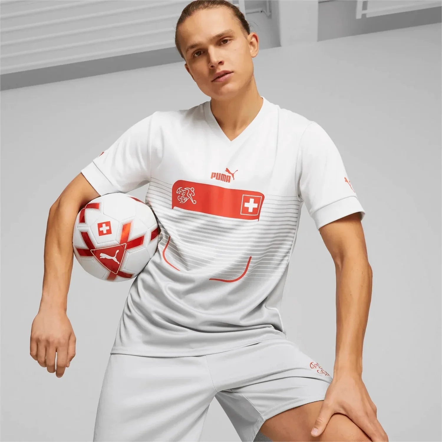 PUMA Switzerland Away Jersey 2022 2023 White Red