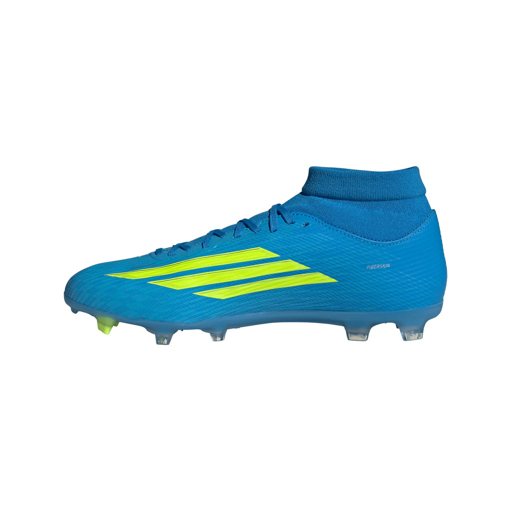 adidas F50 League Mid Cut FG MG Firm Ground Multi Ground Mens Soccer Cleats Blue Yellow Aqua