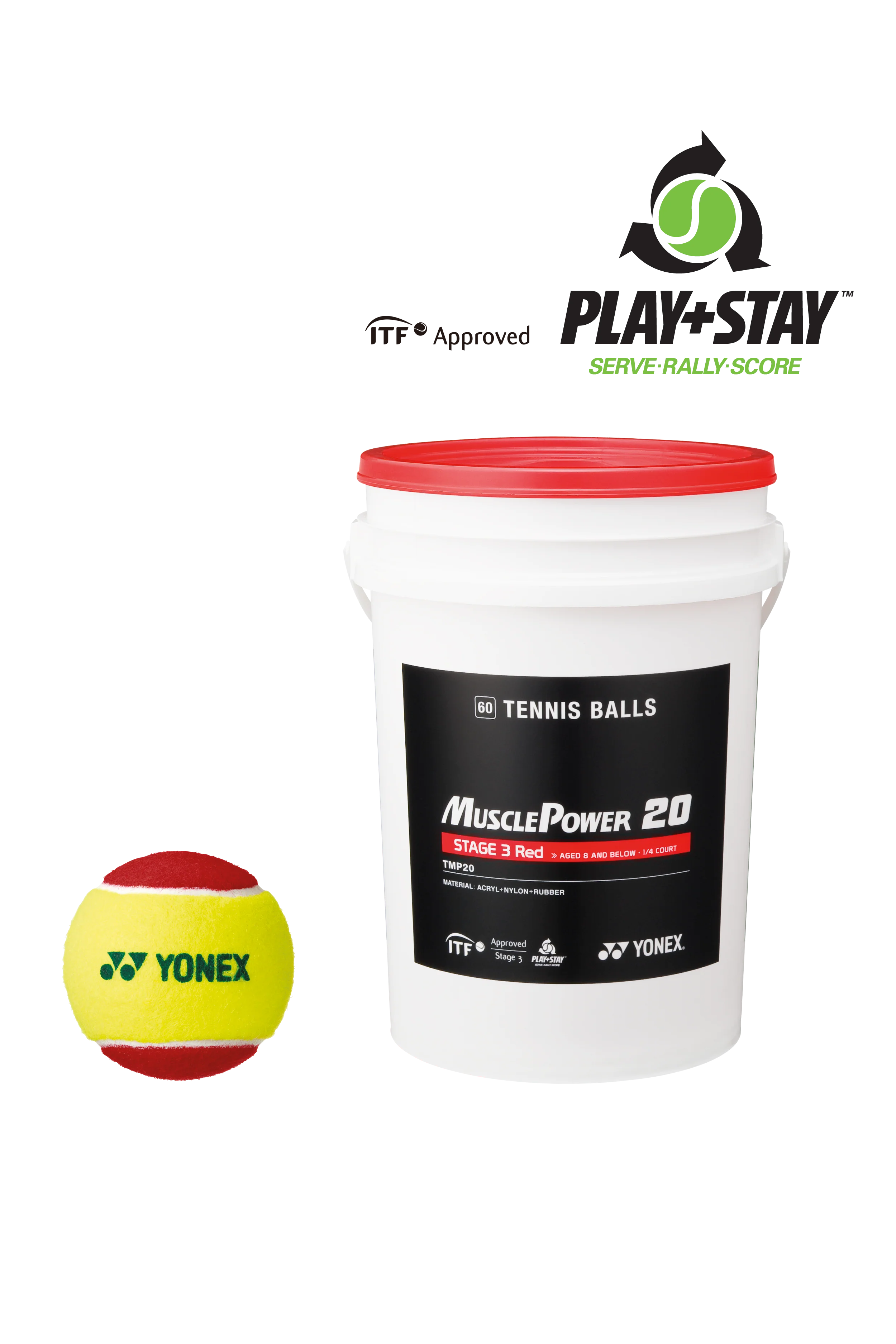 COLOURED TRAINING BALLS BUCKET 60 BALLS STAGE 3