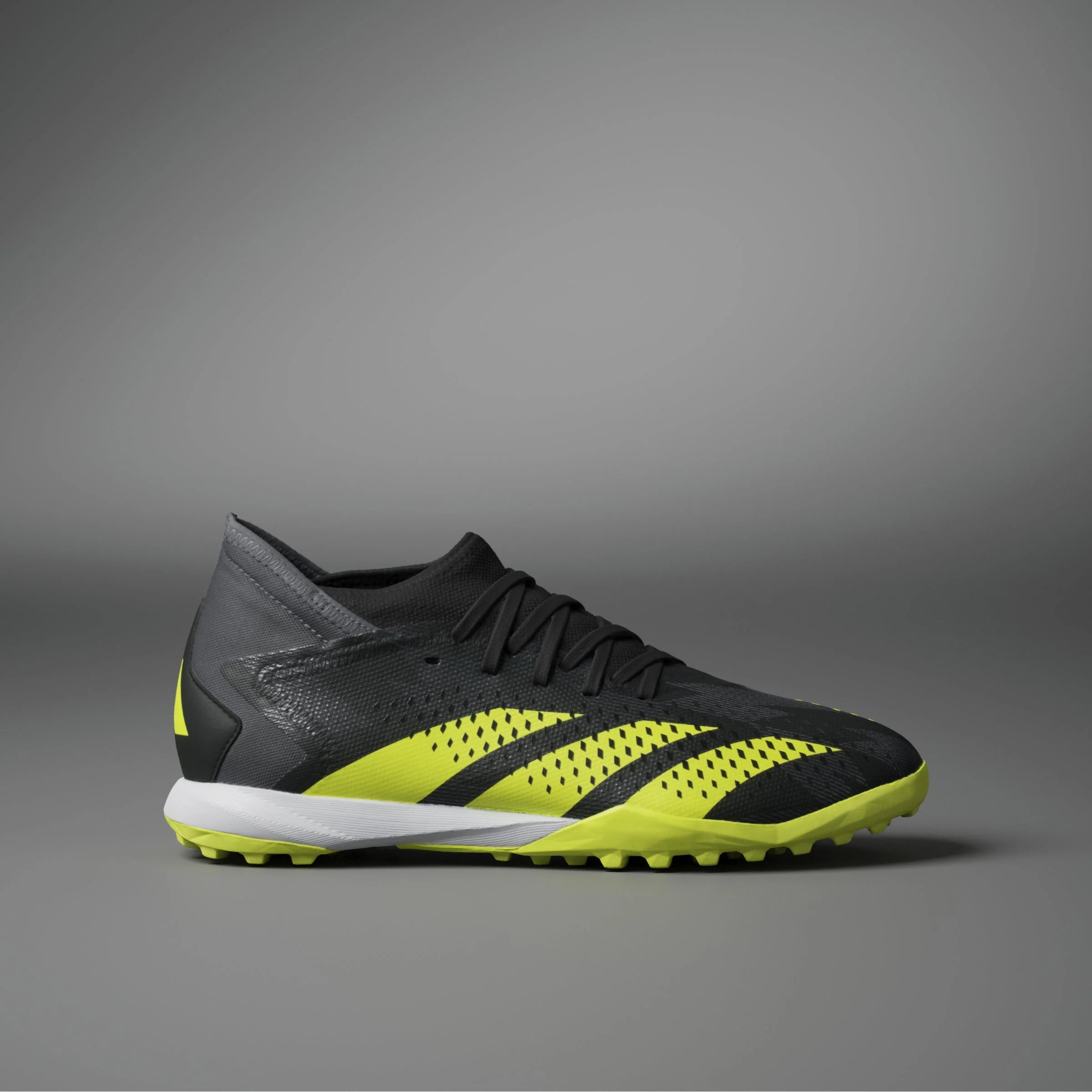 adidas Predator Accuracy Injection3 TF Turf Soccer Cleats Black Solar Yellow Grey Five