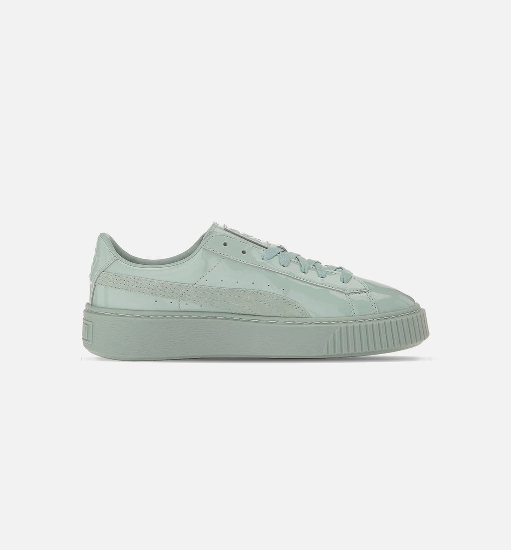 Basket Platform Patent Womens Blue Surf