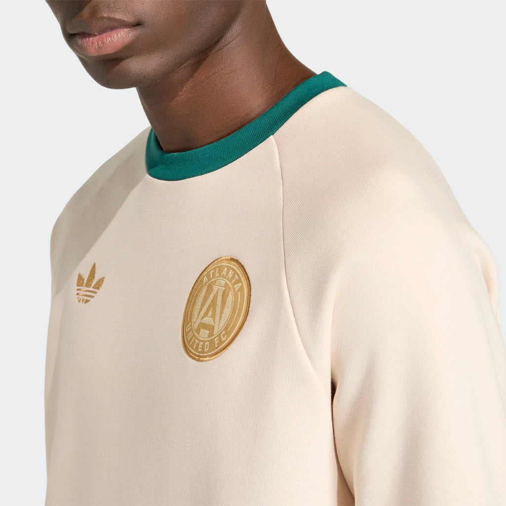 adidas Atlanta United Originals Crew Neck Mens Soccer Sweatshirt Beige