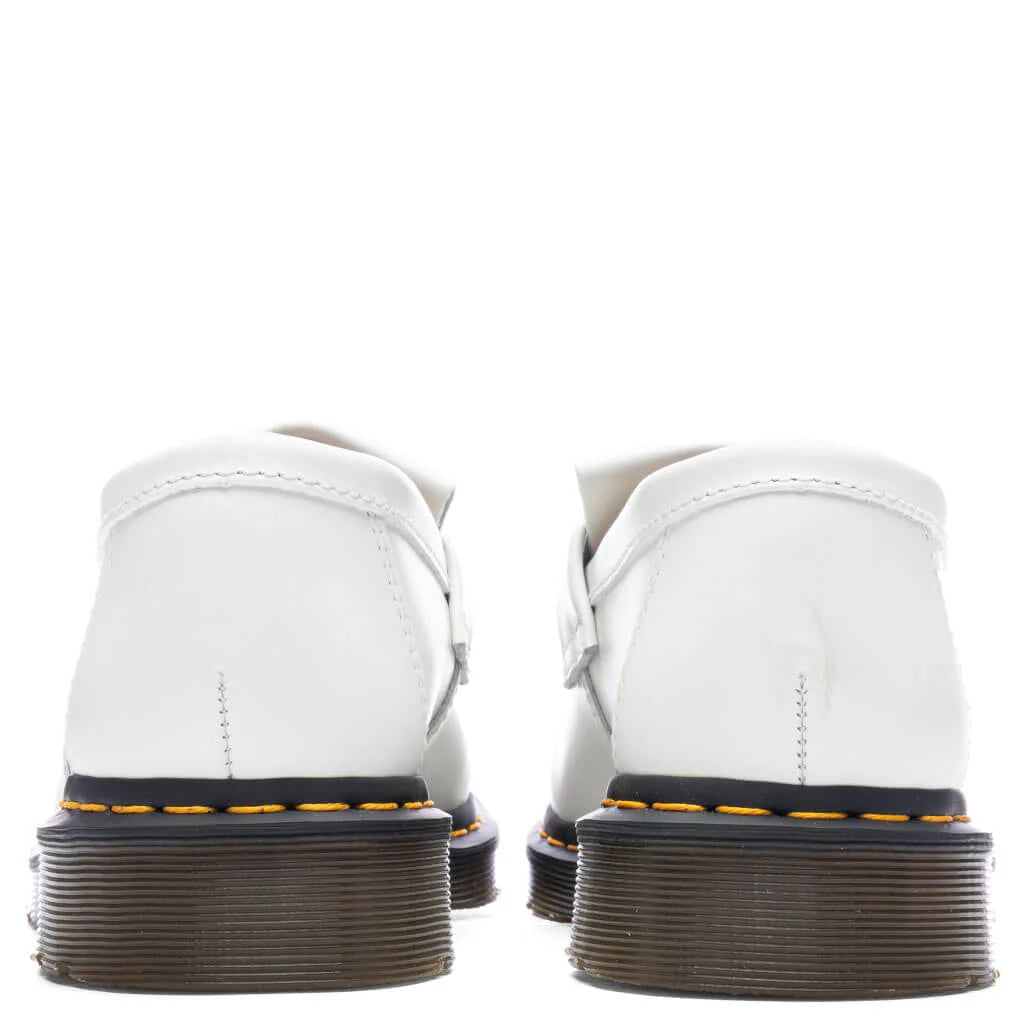 Adrian Ys Smooth Leather Tassel Loafer White