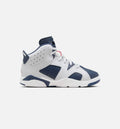 Air Jordan 6 Retro White and Midnight Navy Preschool Lifestyle Shoe White Varsity Red Midnight Navy