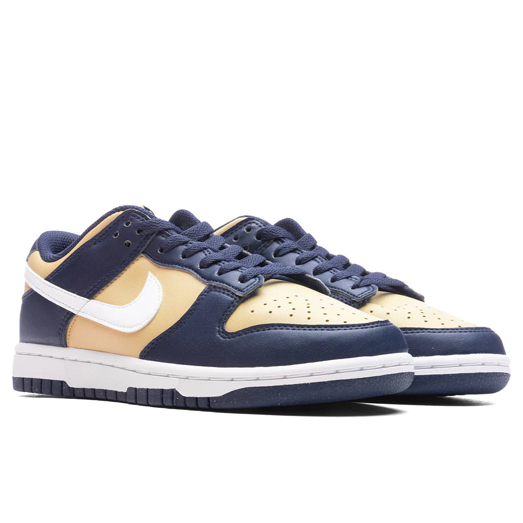 Womens Dunk Low Next Nature Midnight Navy White Team Gold