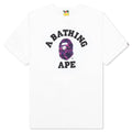 Color Camo College Tee White Purple