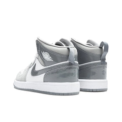 Air Jordan 1 Mid SE PS White Cool Grey Medium Grey