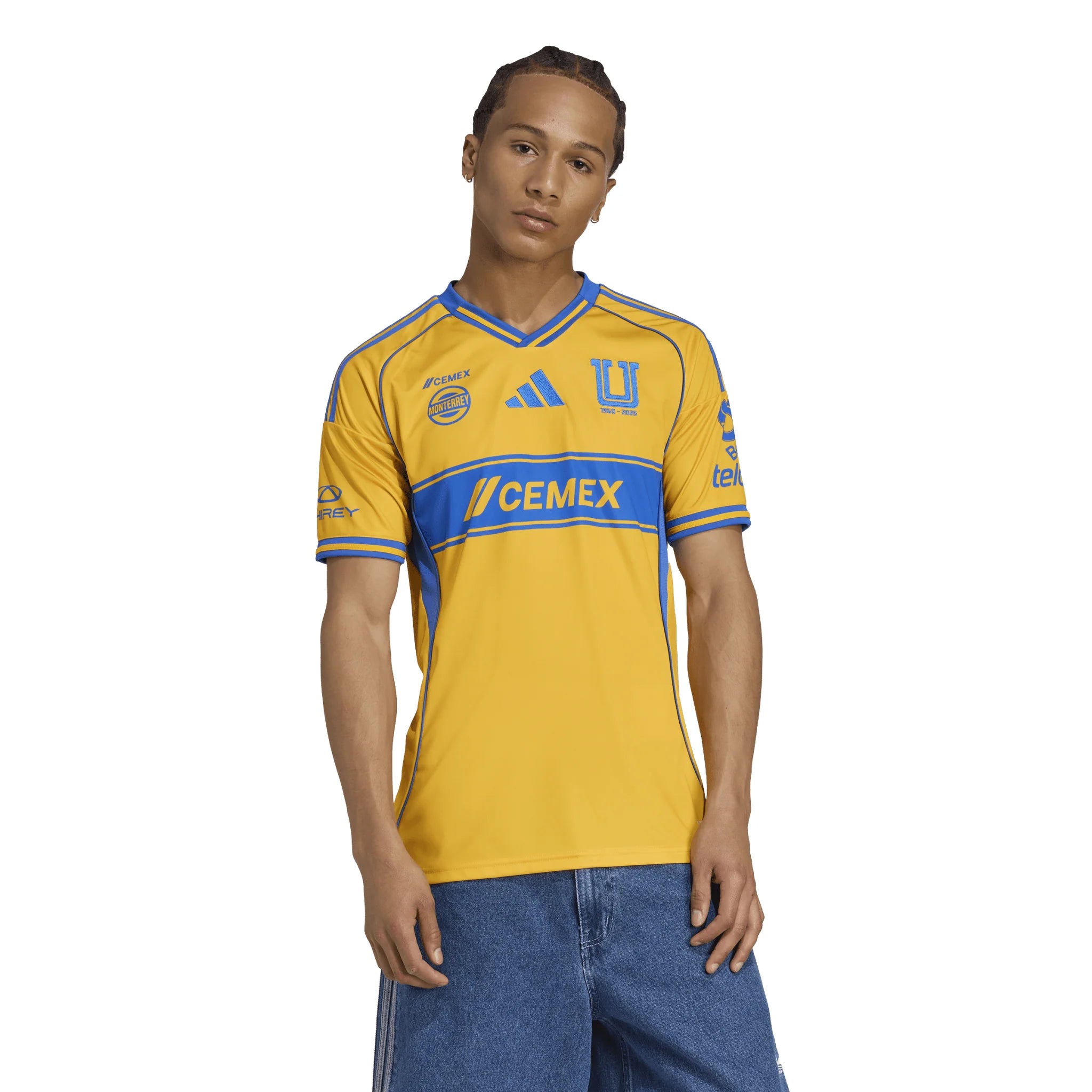 adidas Tigres UANL Home Mens Soccer Jersey 25 26 Gold Blue