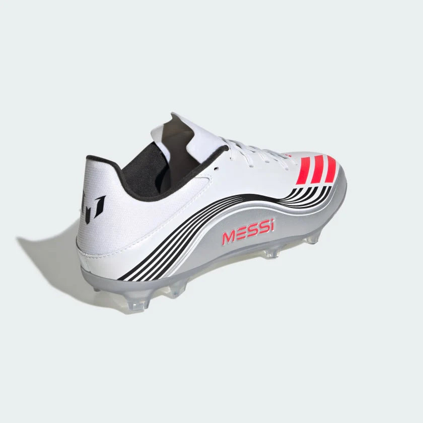 adidas F50 Messi League Firm Multi Ground Soccer Cleats White Red Siver