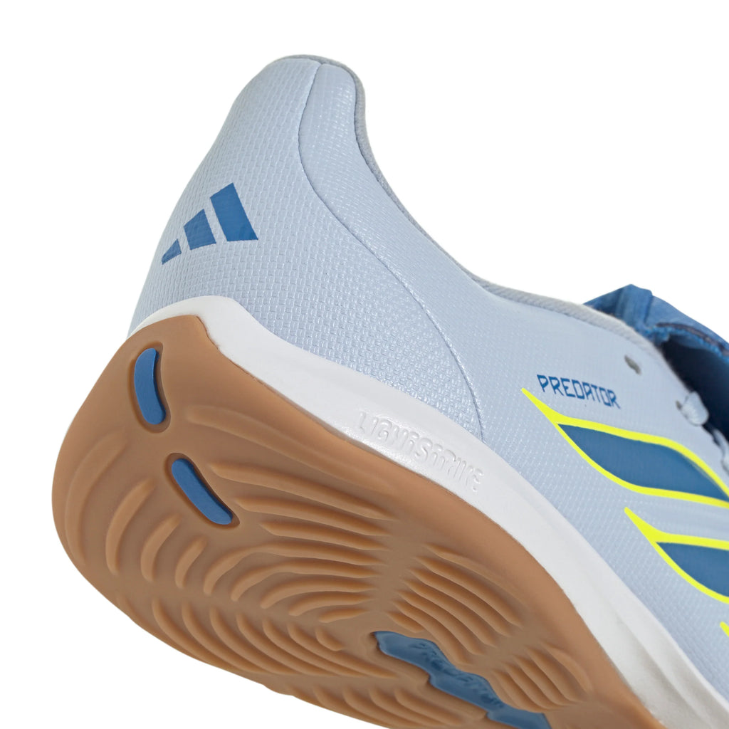 adidas Predator League Fold Over Tongue IN Indoor Youth Soccer Shoes Sky Blue Yellow
