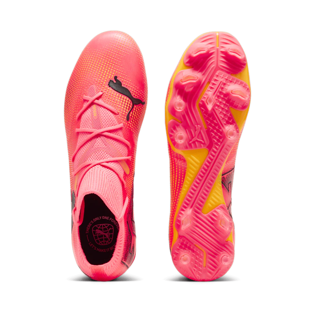 PUMA Future 7 Match FG AG Multi Ground Soccer Cleats Sunset Glow Black Sun Stream