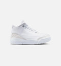Air Jordan 3 Retro White and Silver Preschool Lifestyle Shoe White Metallic Silver Free Shipping