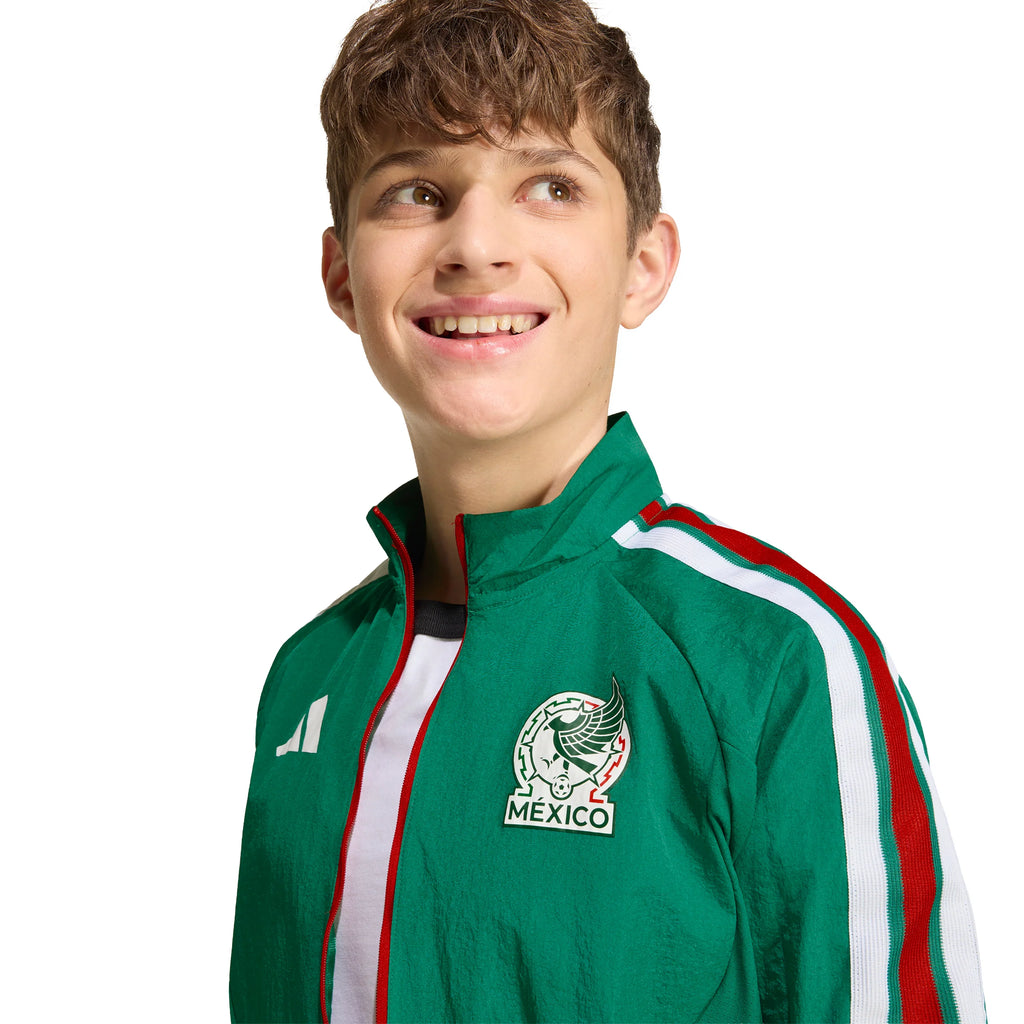 adidas Mexico Home Anthem Youth Soccer Jacket Green White