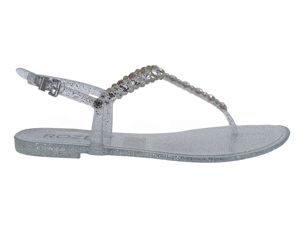 Sandalias ROZE Transparentes con Brillos para Mujer
