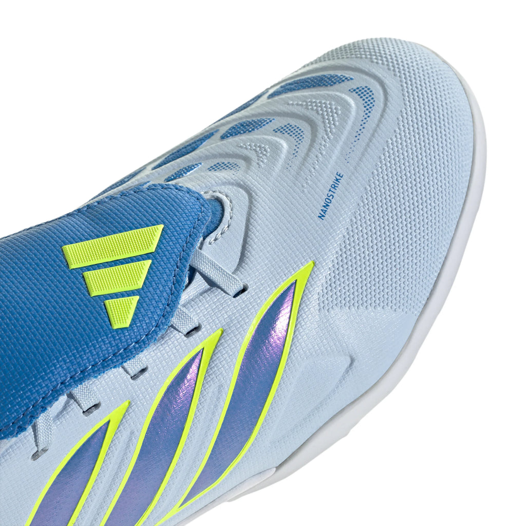 adidas Predator League Fold Over Tongue TF Turf Youth Soccer Cleats Sky Blue Yellow