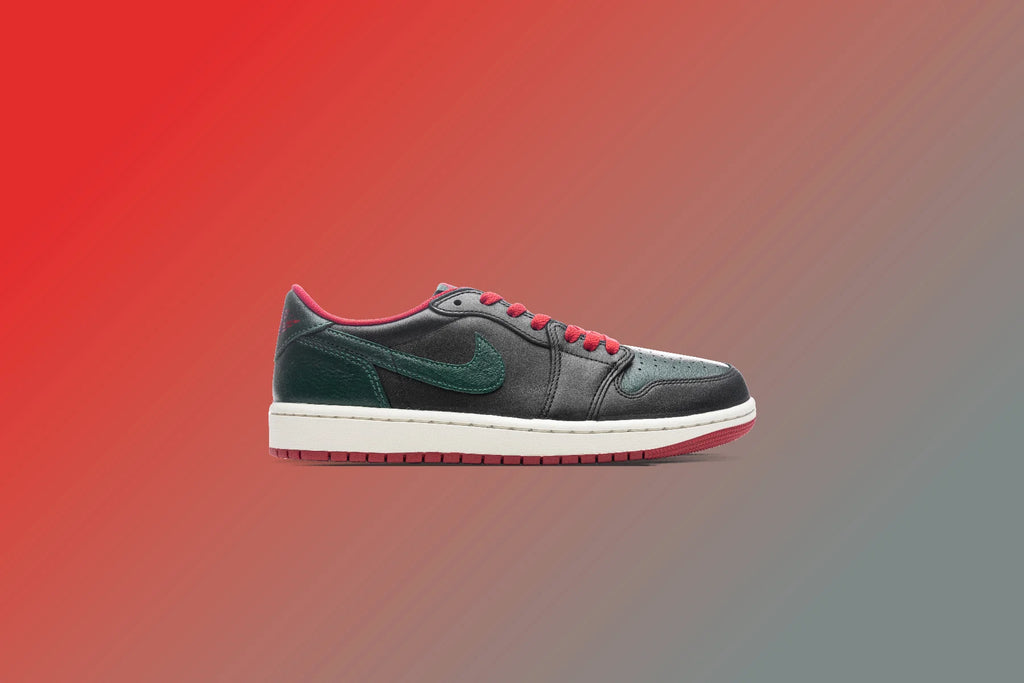 Womens Air Jordan 1 Low OG Black Gorge Green Varsity Red