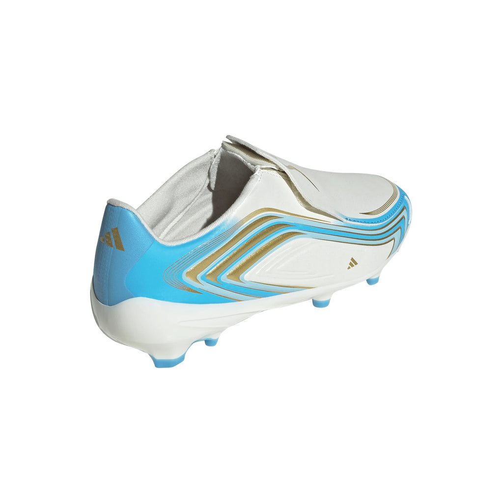 adidas F50 Messi League Laceless FG Firm Ground Youth Soccer Cleats Blue